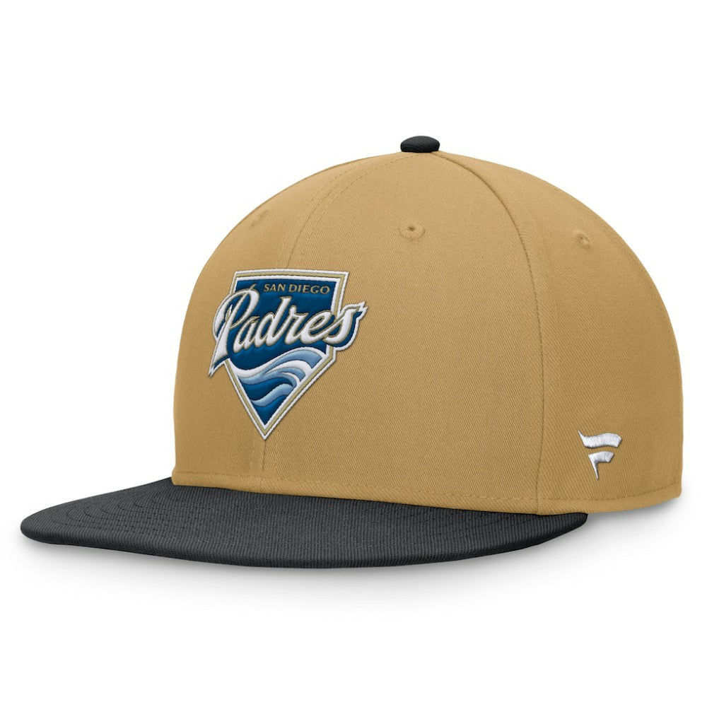 San Diego Padres Fanatics  Heritage Two-Tone Fitted Hat - Khaki/Black Hats