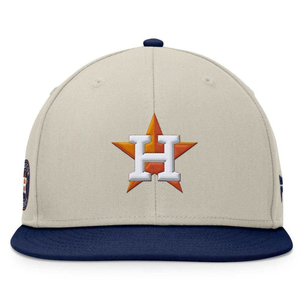 Houston Astros Fanatics Team Two-Tone Snapback Hat - Khaki/Navy Hats