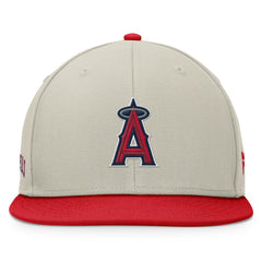 Los Angeles Angels Fanatics Team Two-Tone Snapback Hat - Khaki/Red Hats