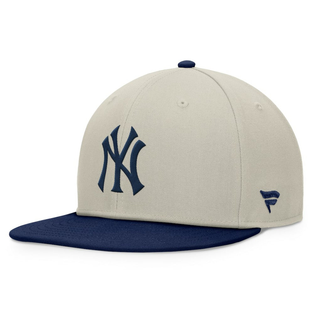 New York Yankees Fanatics Team Two-Tone Snapback Hat - Khaki/Navy Hats