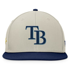 Tampa Bay Rays Fanatics Team Two-Tone Snapback Hat - Khaki/Navy Hats