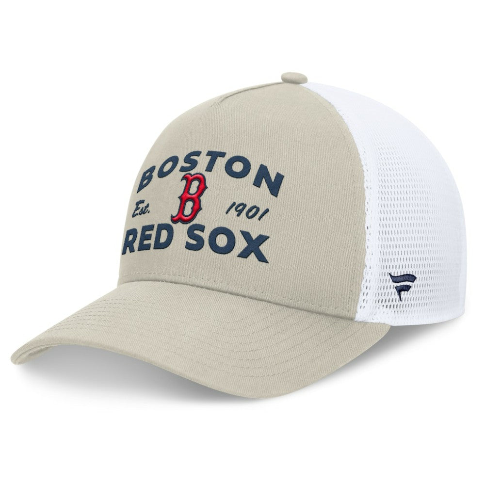 Boston Red Sox Fanatics A-Frame Trucker Adjustable Hat - Stone Hats