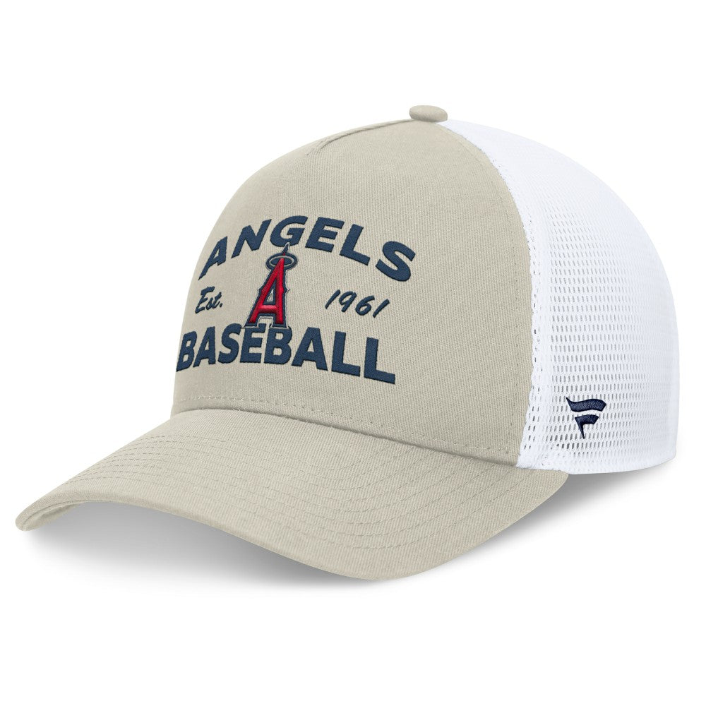 Los Angeles Angels Fanatics A-Frame Trucker Adjustable Hat - Stone Hats