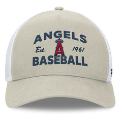 Los Angeles Angels Fanatics A-Frame Trucker Adjustable Hat - Stone Hats