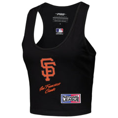 San Francisco Giants Pro Standard Women's Fast Lane Fitted Tri-Blend Cropped Tank Top - Black Tanks
