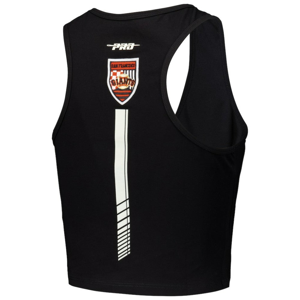 San Francisco Giants Pro Standard Women's Fast Lane Fitted Tri-Blend Cropped Tank Top - Black Tanks
