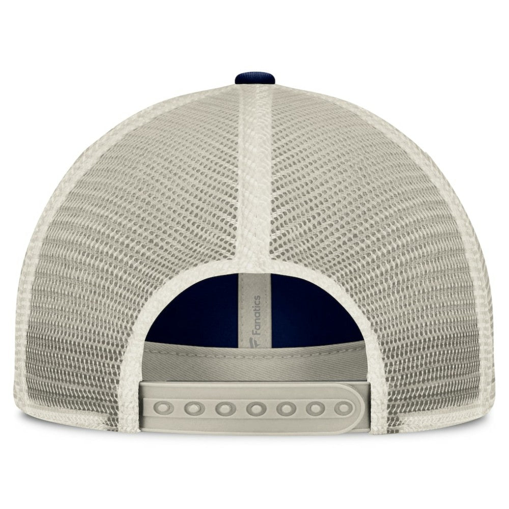 New York Yankees Fanatics  Heritage Stripe Trucker Adjustable Hat - Navy/Natural Hats