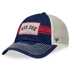 Boston Red Sox Fanatics  Heritage Stripe Trucker Adjustable Hat - Navy/Natural Hats