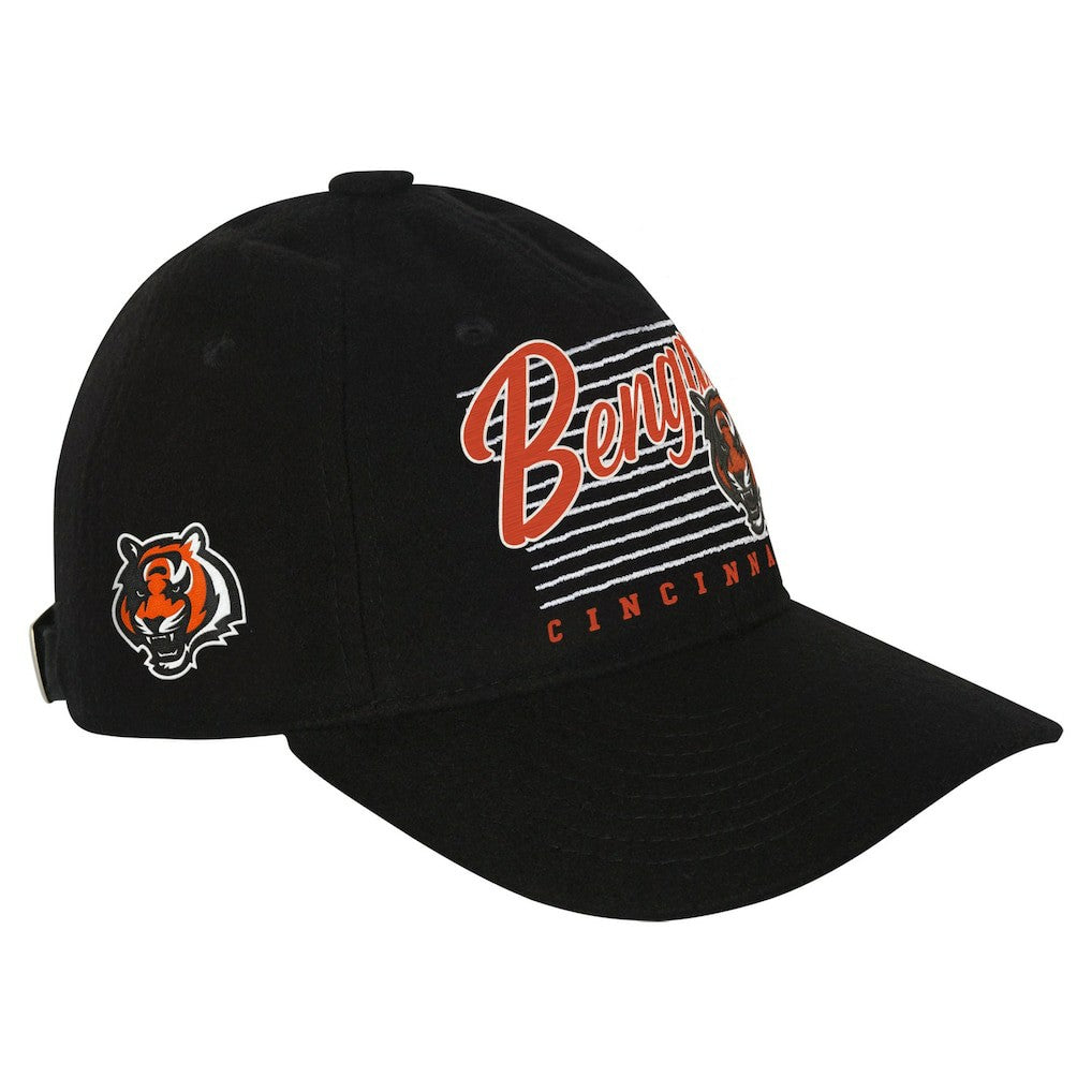 Cincinnati Bengals Youth Retro Wooly Adjustable Hat - Black Hats