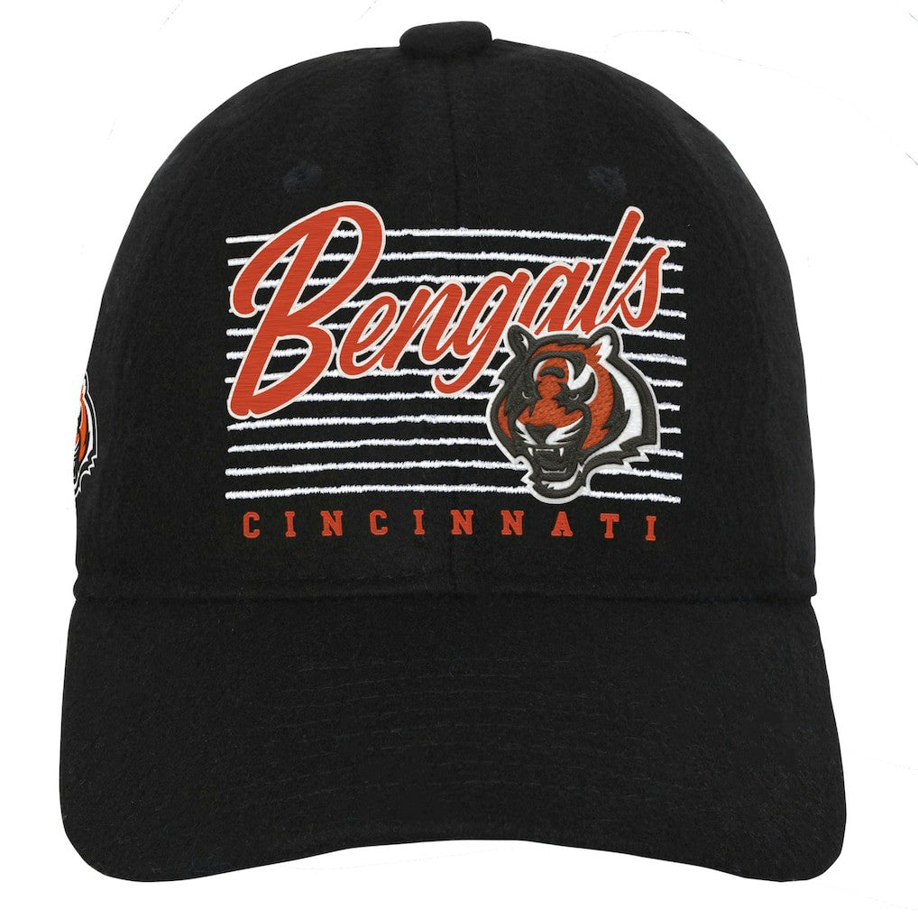 Cincinnati Bengals Youth Retro Wooly Adjustable Hat - Black Hats