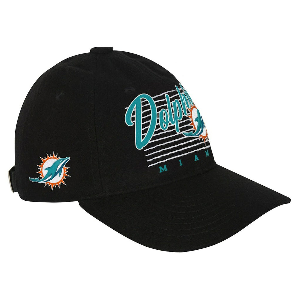 Miami Dolphins Youth Retro Wooly Adjustable Hat - Black Hats