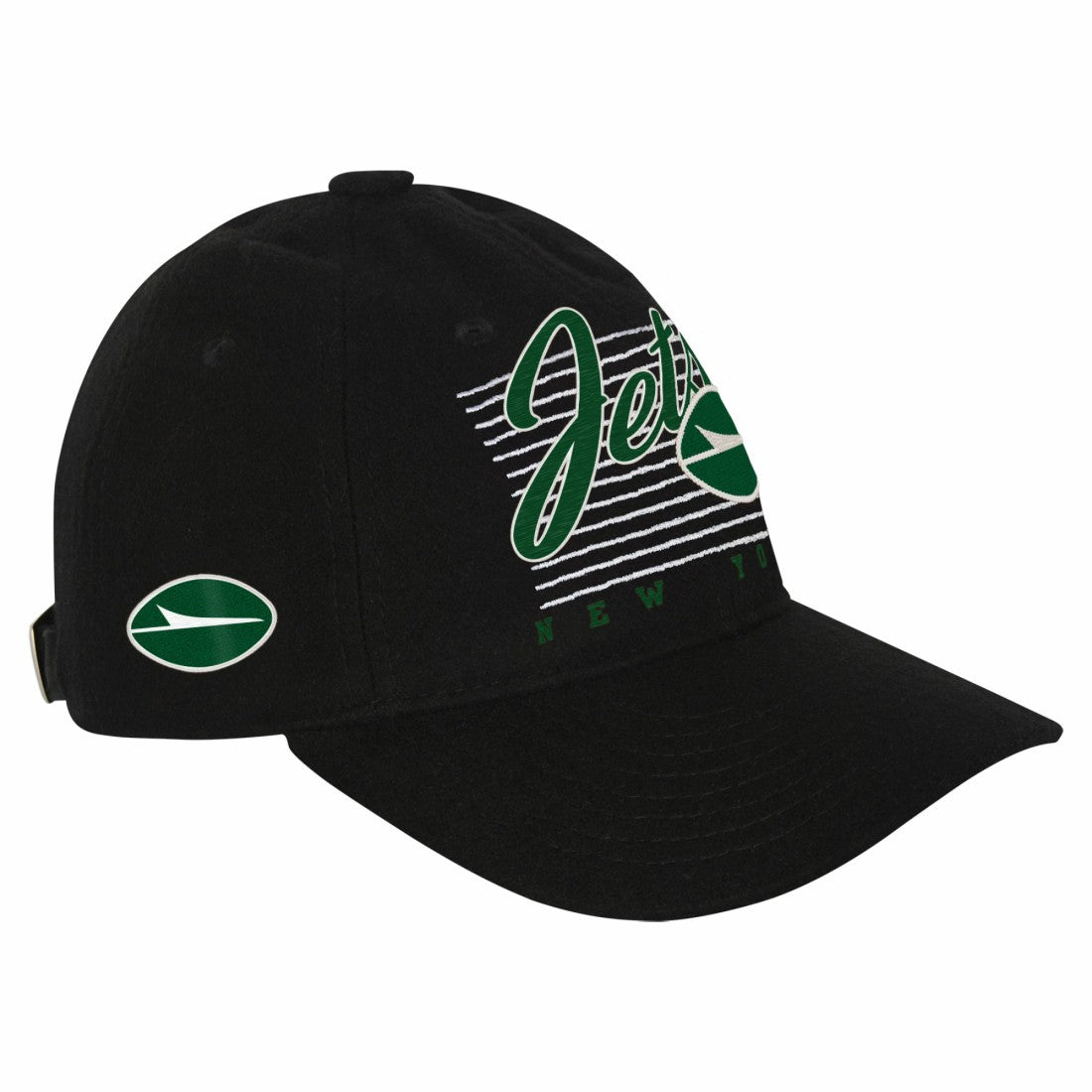 New York Jets Youth Retro Wooly Adjustable Hat - Black Hats