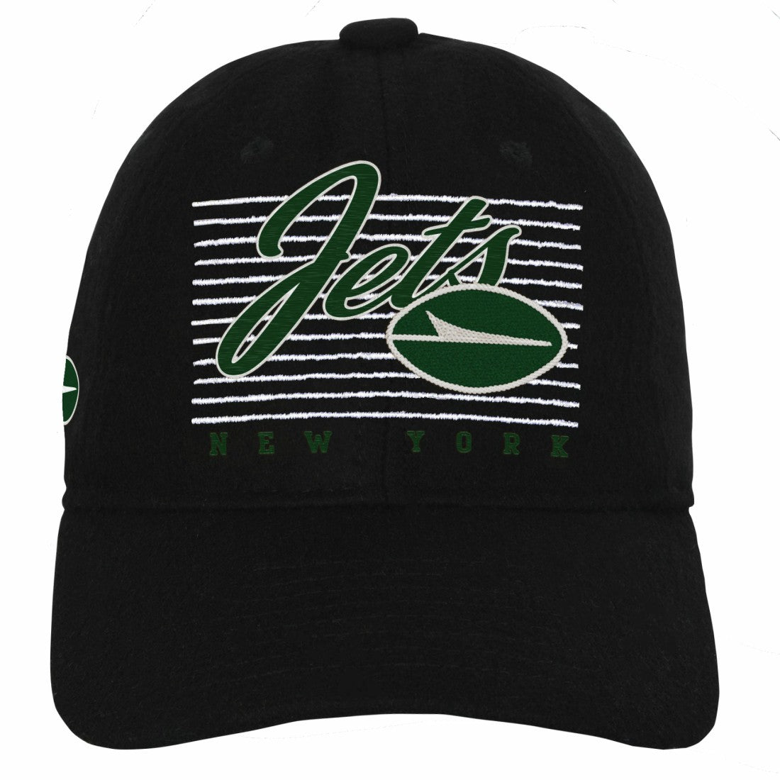 New York Jets Youth Retro Wooly Adjustable Hat - Black Hats