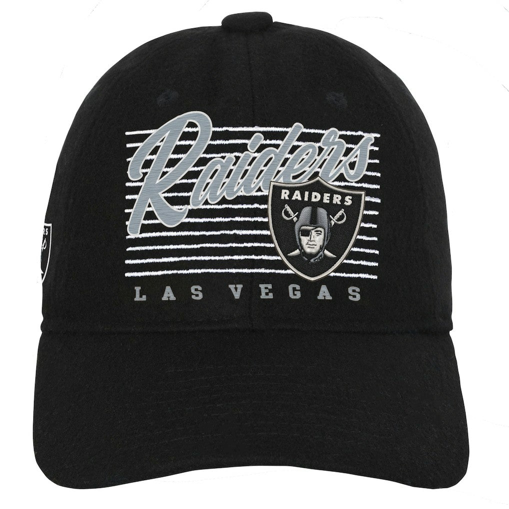 Las Vegas Raiders Youth Retro Wooly Adjustable Hat - Black Hats