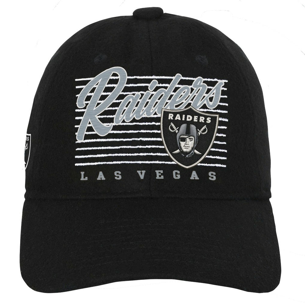 Las Vegas Raiders Youth Retro Wooly Adjustable Hat - Black Hats