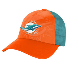 Miami Dolphins Youth Combine Two-Tone Adjustable Hat - Orange/Aqua Hats
