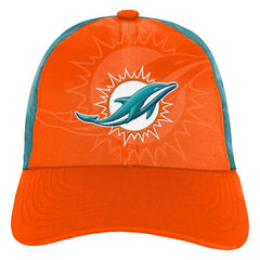 Miami Dolphins Youth Combine Two-Tone Adjustable Hat - Orange/Aqua Hats