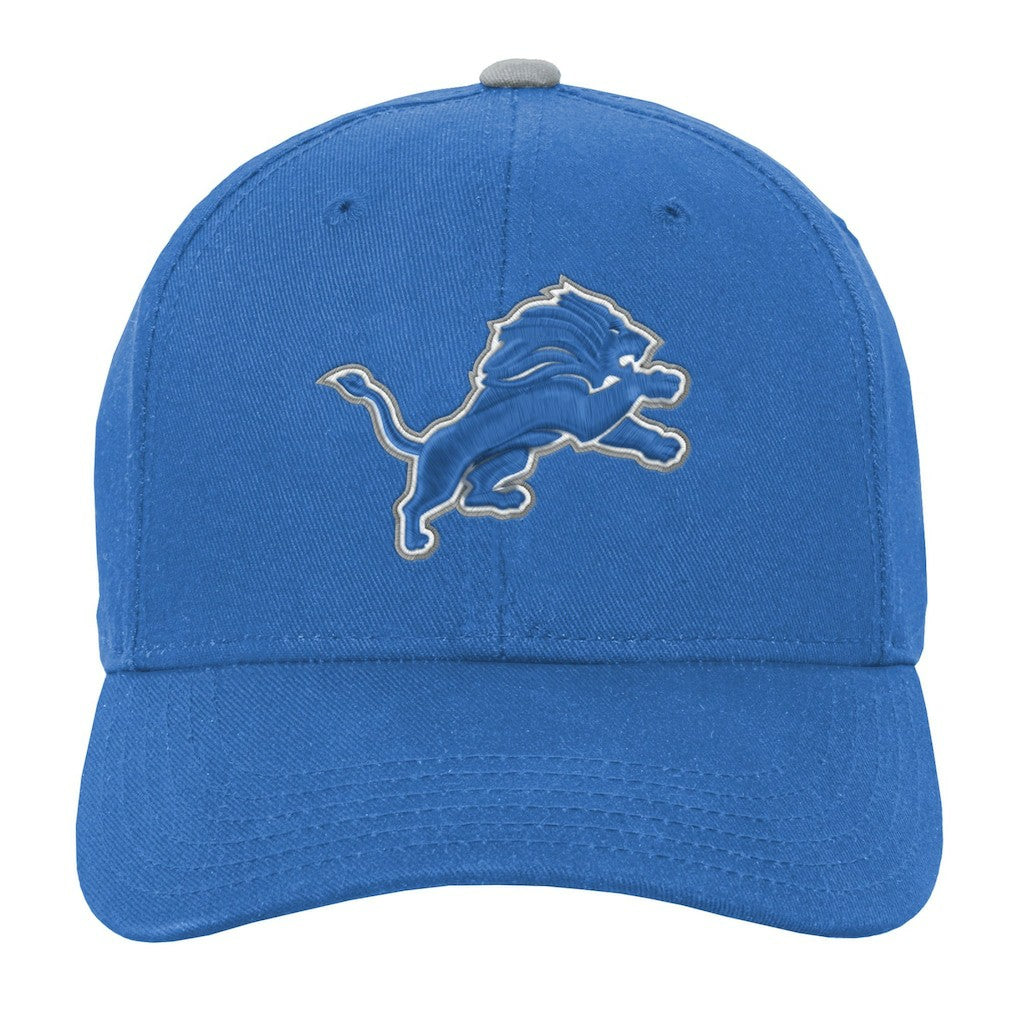 Detroit Lions Youth Team Pre-Curved Adjustable Hat - Blue Hats