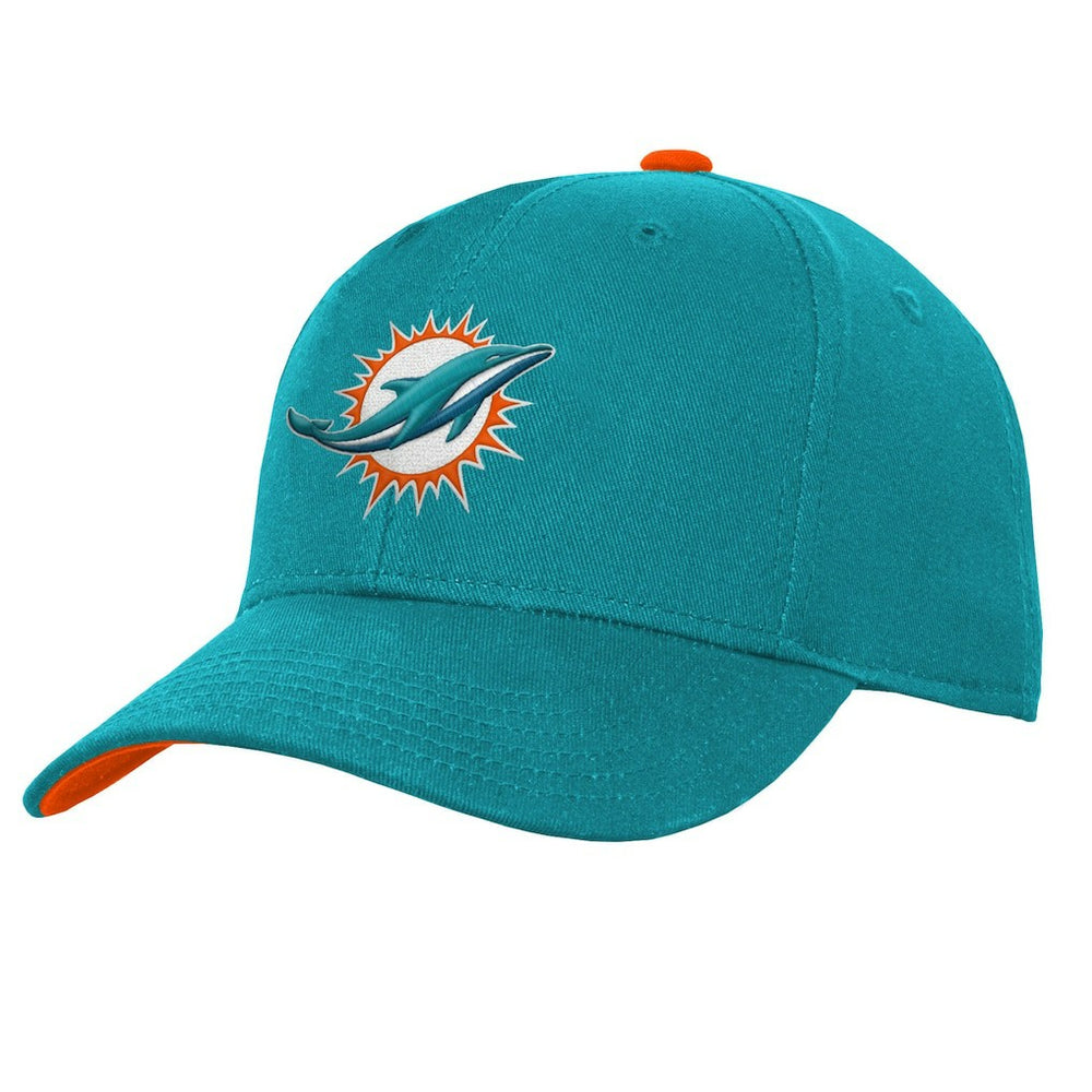 Miami Dolphins Youth Team Pre-Curved Adjustable Hat - Aqua Hats