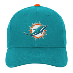 Miami Dolphins Youth Team Pre-Curved Adjustable Hat - Aqua Hats