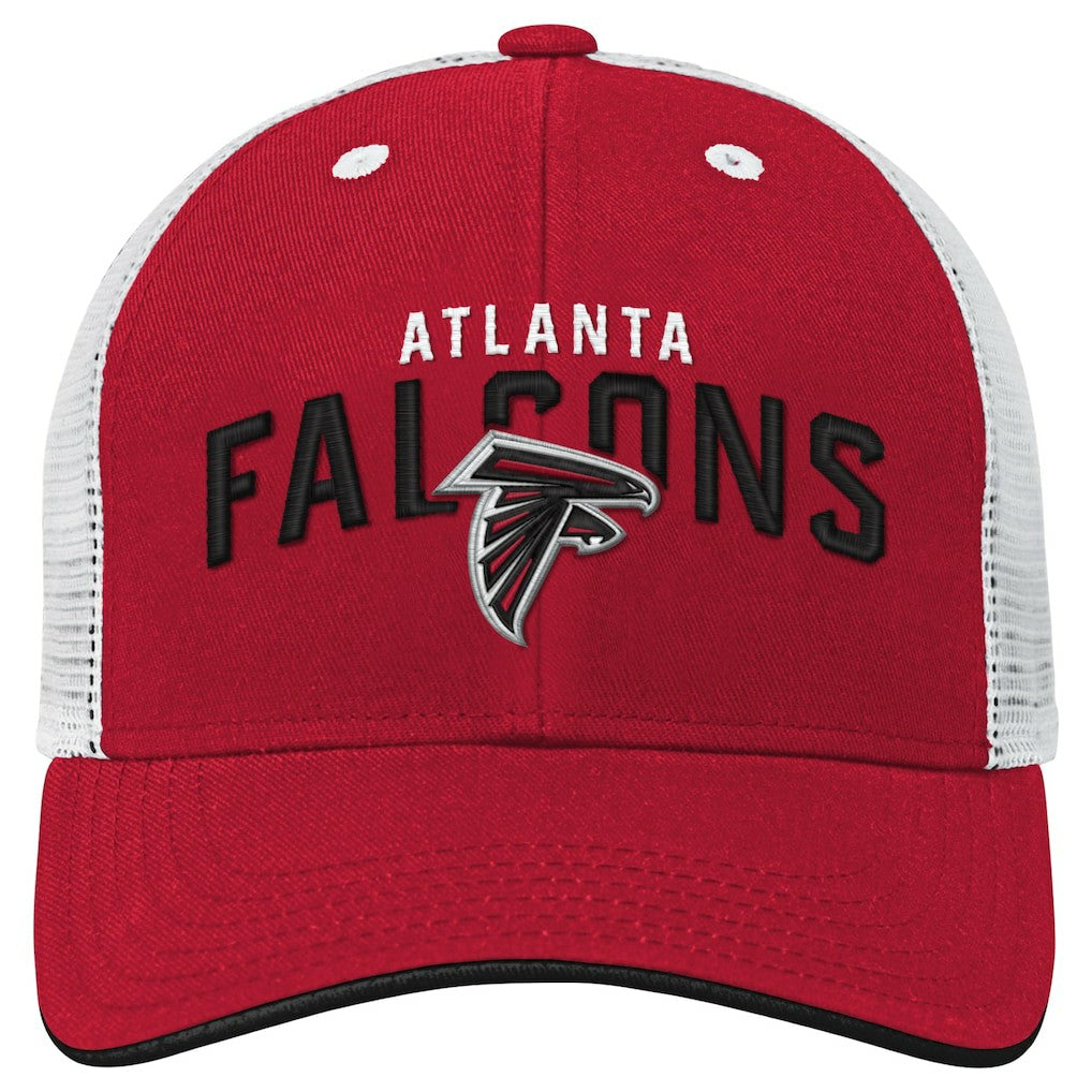 Atlanta Falcons Youth Core Lockup Trucker Adjustable Hat - Red Hats