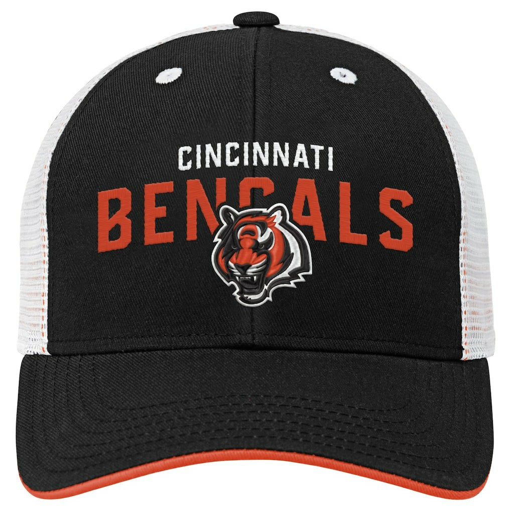 Cincinnati Bengals Youth Core Lockup Trucker Adjustable Hat - Black Hats