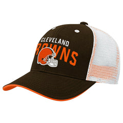 Cleveland Browns Youth Core Lockup Trucker Adjustable Hat - Brown Hats