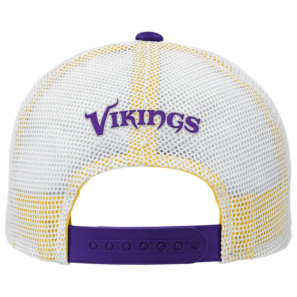 Minnesota Vikings Youth Core Lockup Trucker Adjustable Hat - Purple Hats