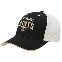 New Orleans Saints Youth Core Lockup Trucker Adjustable Hat - Black Hats