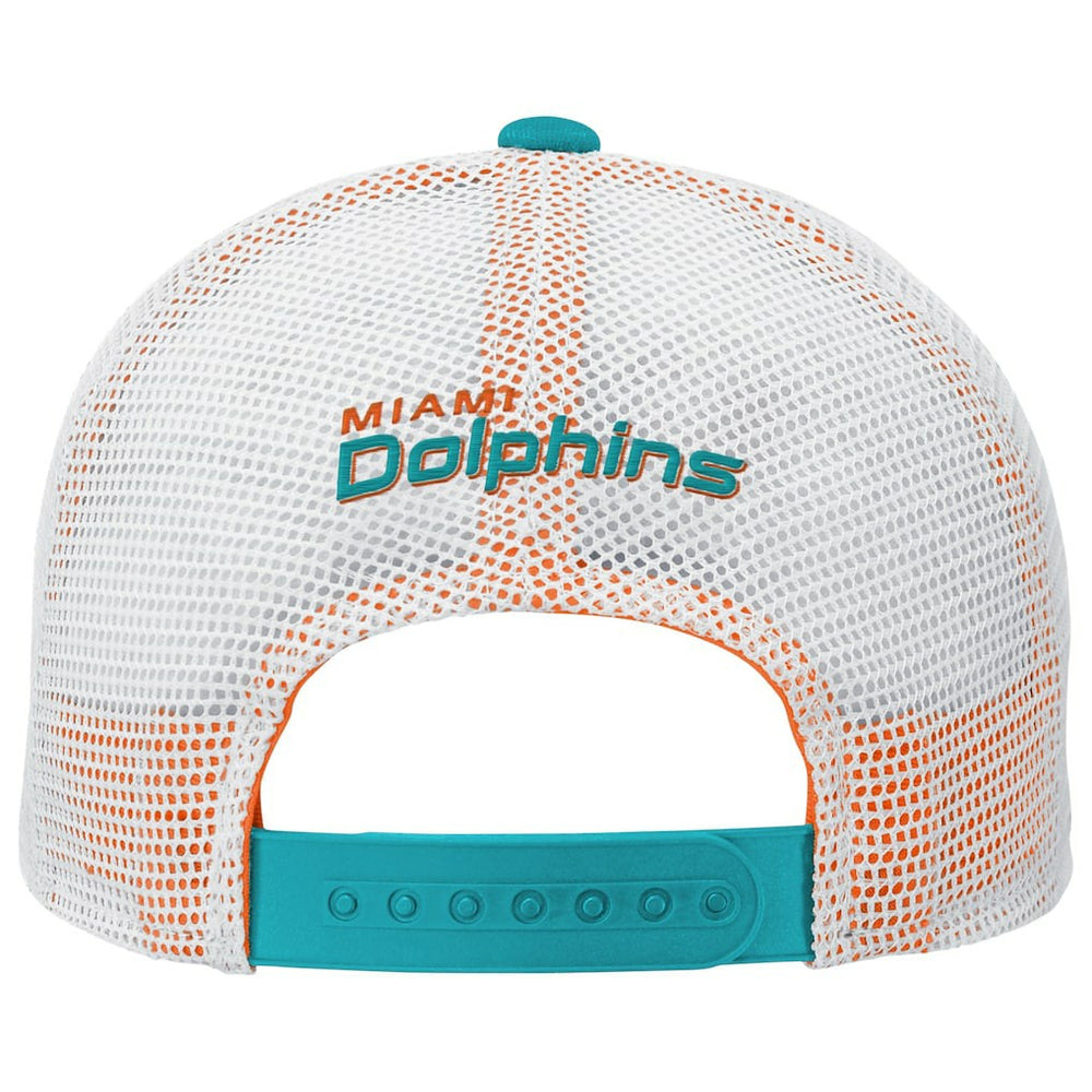 Miami Dolphins Youth Core Lockup Trucker Adjustable Hat - Aqua Hats