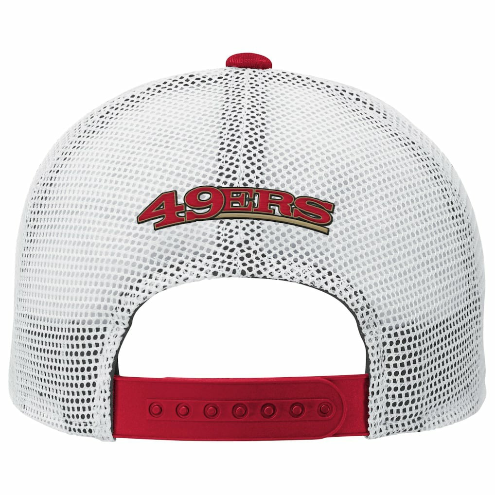 San Francisco 49ers Youth Core Lockup Trucker Adjustable Hat - Scarlet Hats
