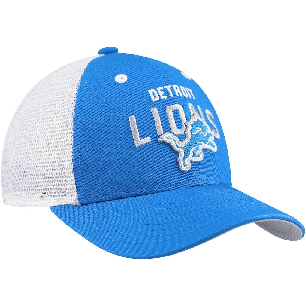 Detroit Lions Youth Core Lockup Trucker Adjustable Hat - Blue Hats