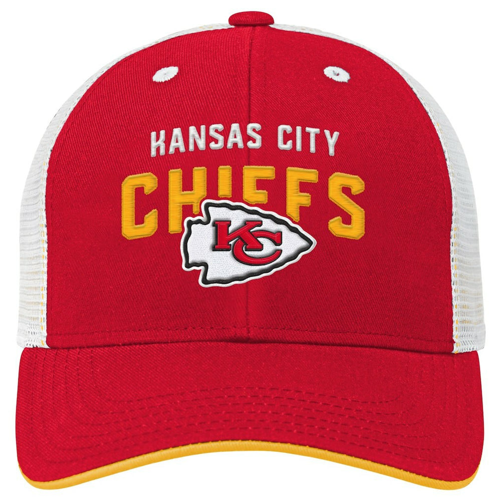 Kansas City Chiefs Youth Core Lockup Trucker Adjustable Hat - Red Hats