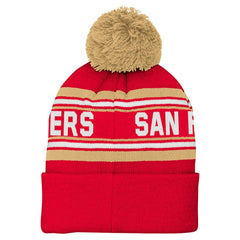 San Francisco 49ers Youth Jacquard Cuffed Knit Hat with Pom - Scarlet Hats
