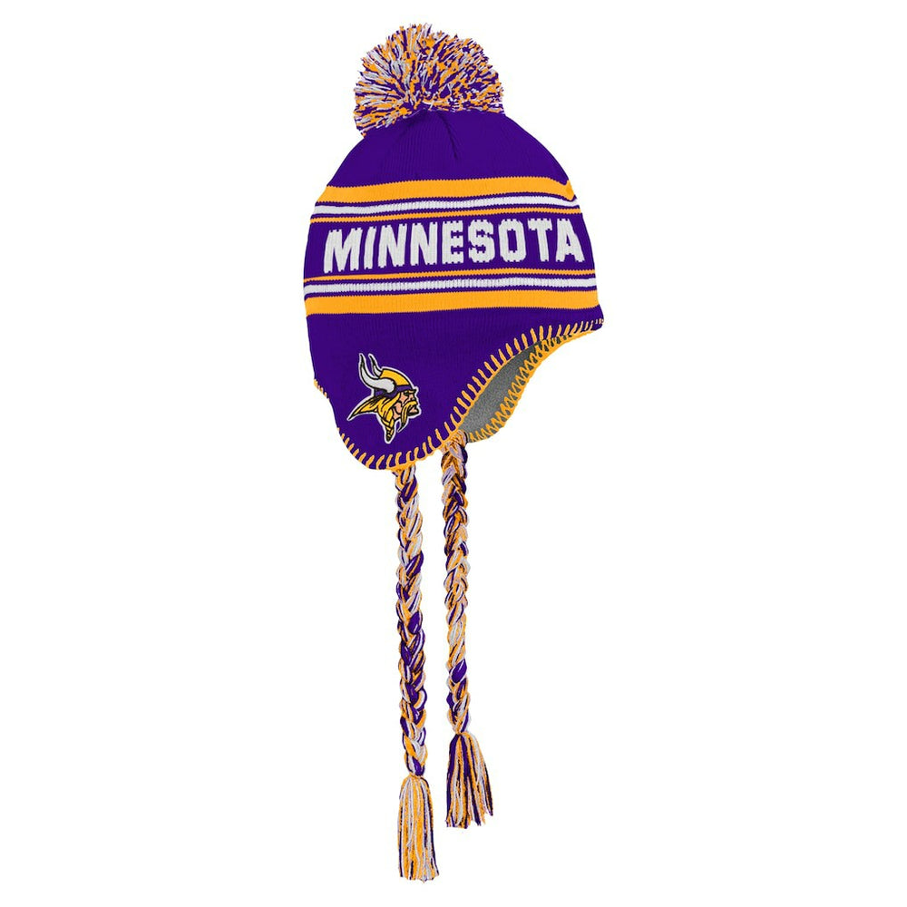 Minnesota Vikings Youth Jacquard Tassel Knit Hat with Pom - Purple Hats