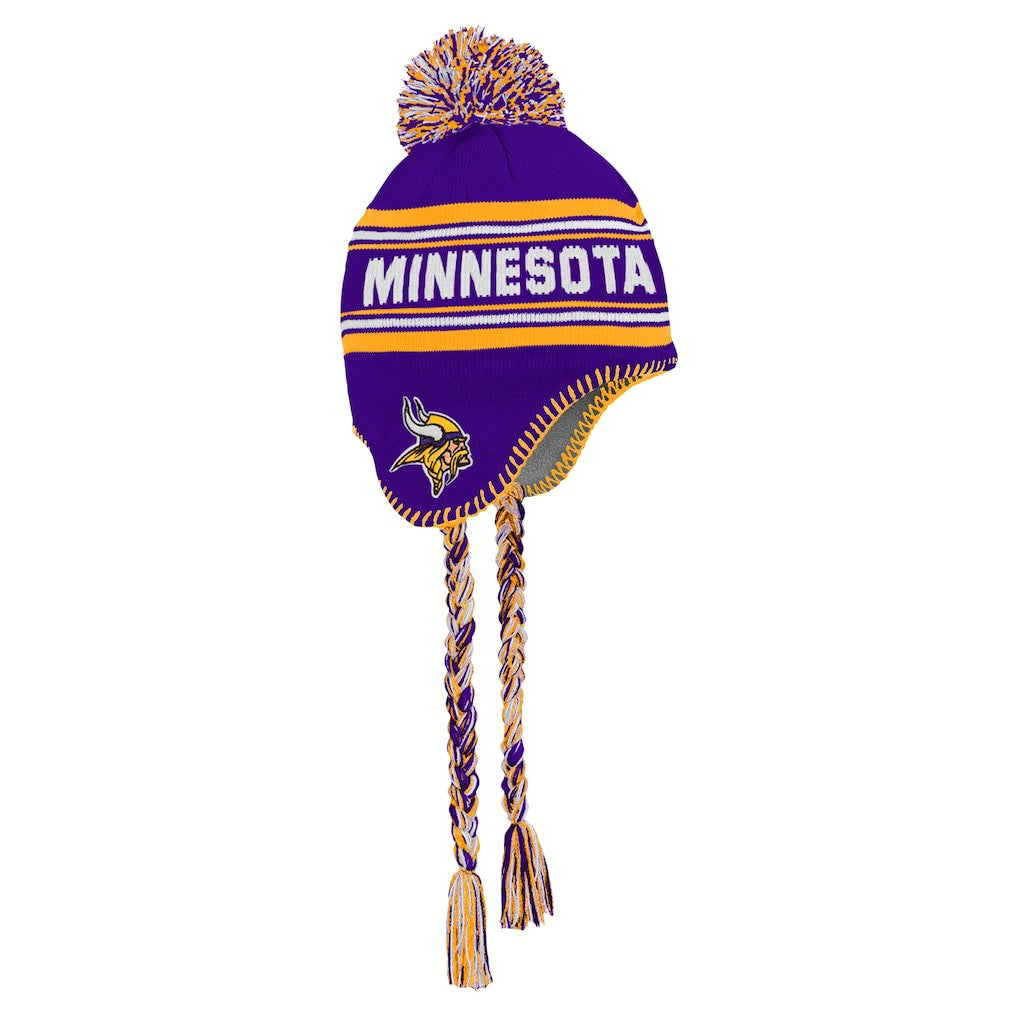 Minnesota Vikings Youth Jacquard Tassel Knit Hat with Pom - Purple Hats