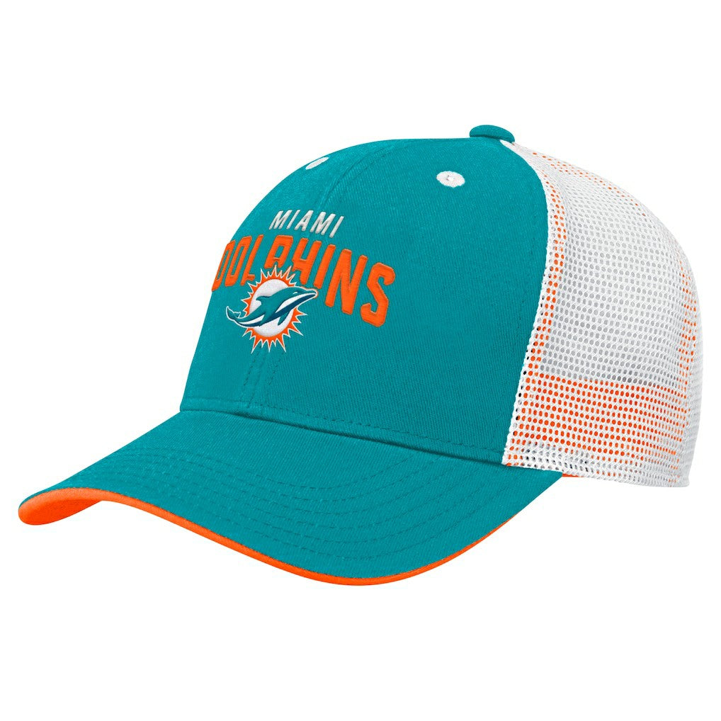 Miami Dolphins Preschool Core Lockup Trucker Adjustable hat - Aqua Hats