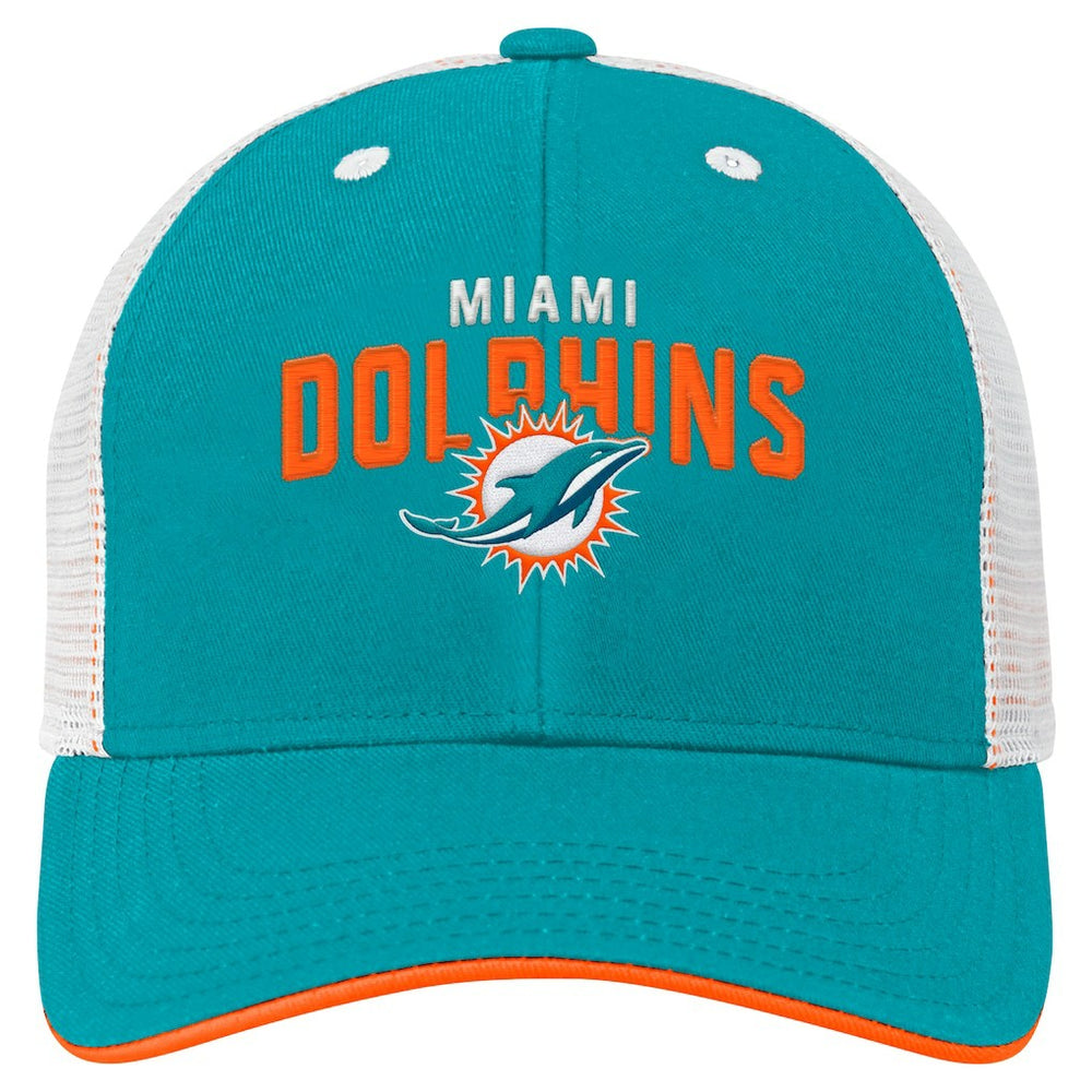 Miami Dolphins Preschool Core Lockup Trucker Adjustable hat - Aqua Hats