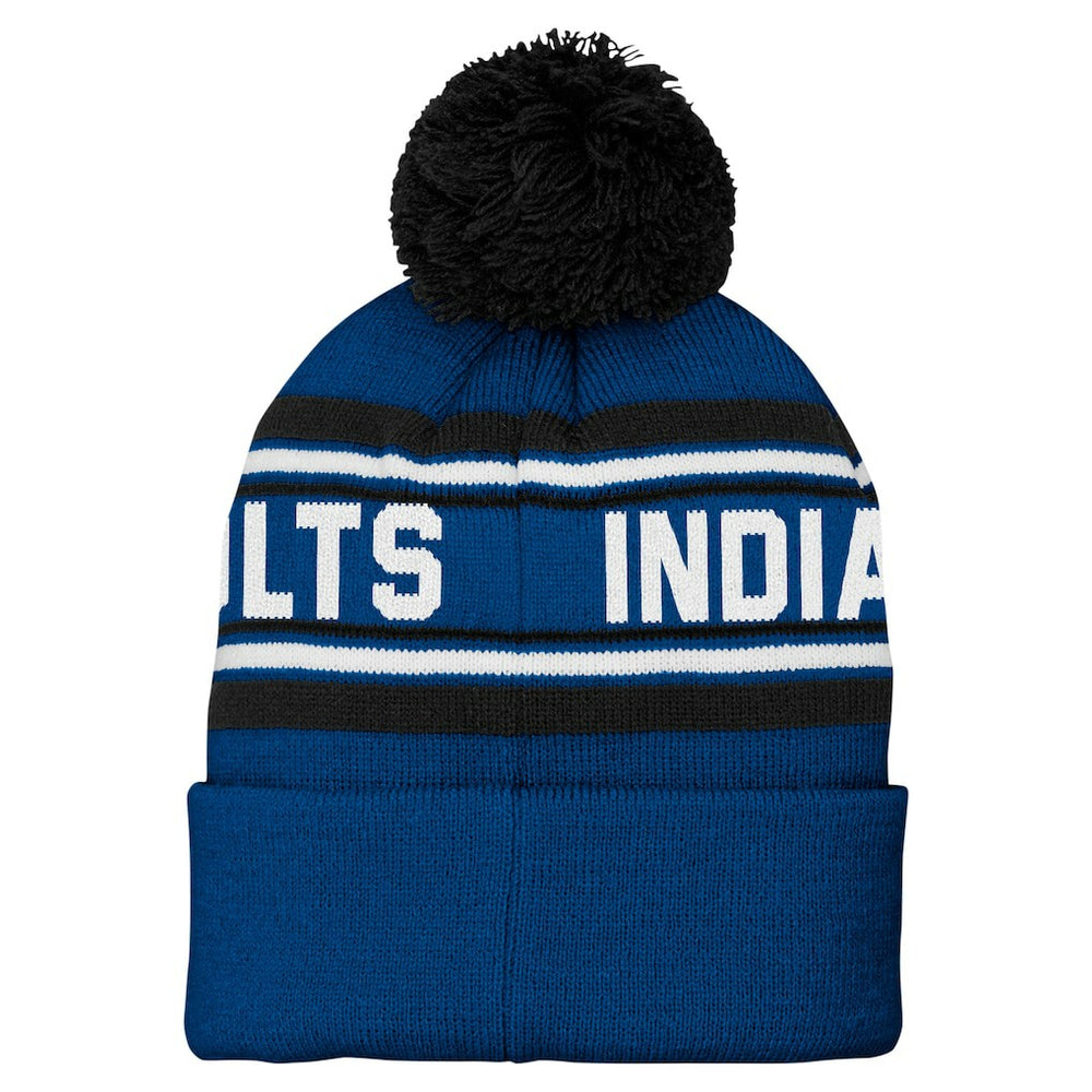 Indianapolis Colts Preschool Jacquard Cuffed Knit Hat with Pom - Royal Hats