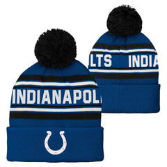Indianapolis Colts Preschool Jacquard Cuffed Knit Hat with Pom - Royal Hats