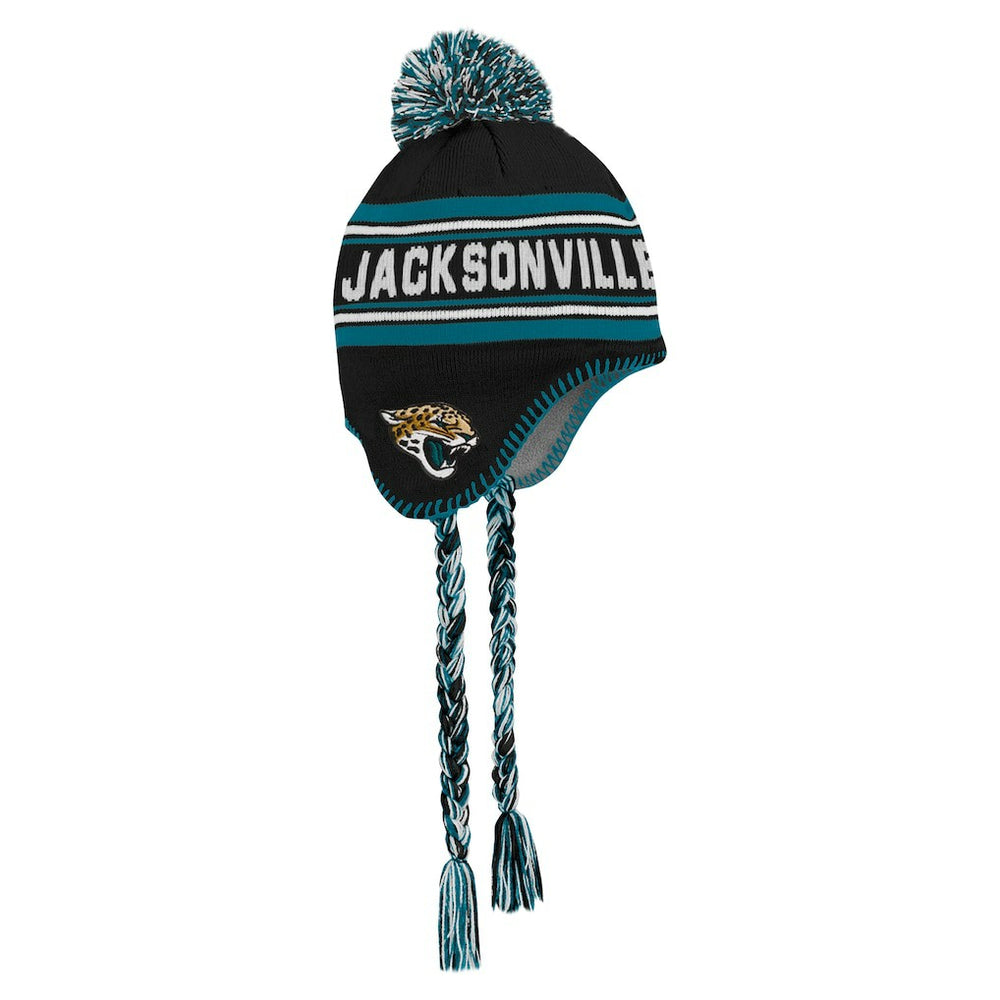Jacksonville Jaguars Preschool Jacquard Tassel Knit Hat with Pom - Black Hats