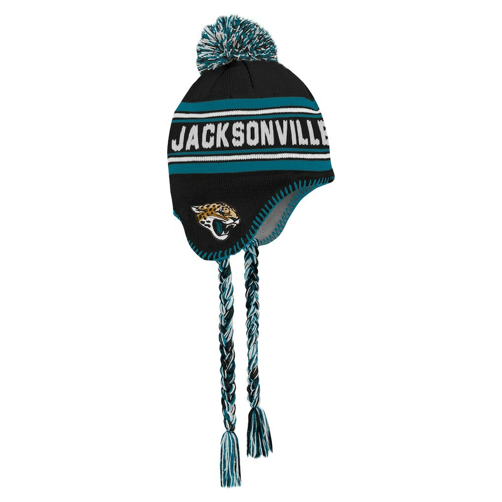 Jacksonville Jaguars Preschool Jacquard Tassel Knit Hat with Pom - Black Hats