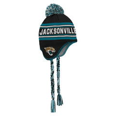 Jacksonville Jaguars Preschool Jacquard Tassel Knit Hat with Pom - Black Hats