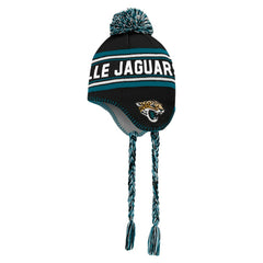 Jacksonville Jaguars Preschool Jacquard Tassel Knit Hat with Pom - Black Hats