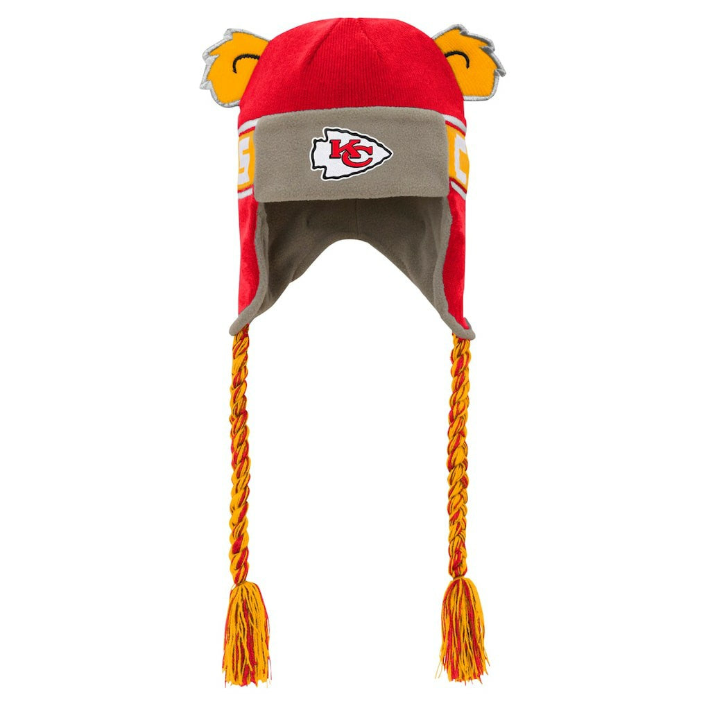 Kansas City Chiefs Youth Wordmark Ears Trooper Knit Hat - Red Hats