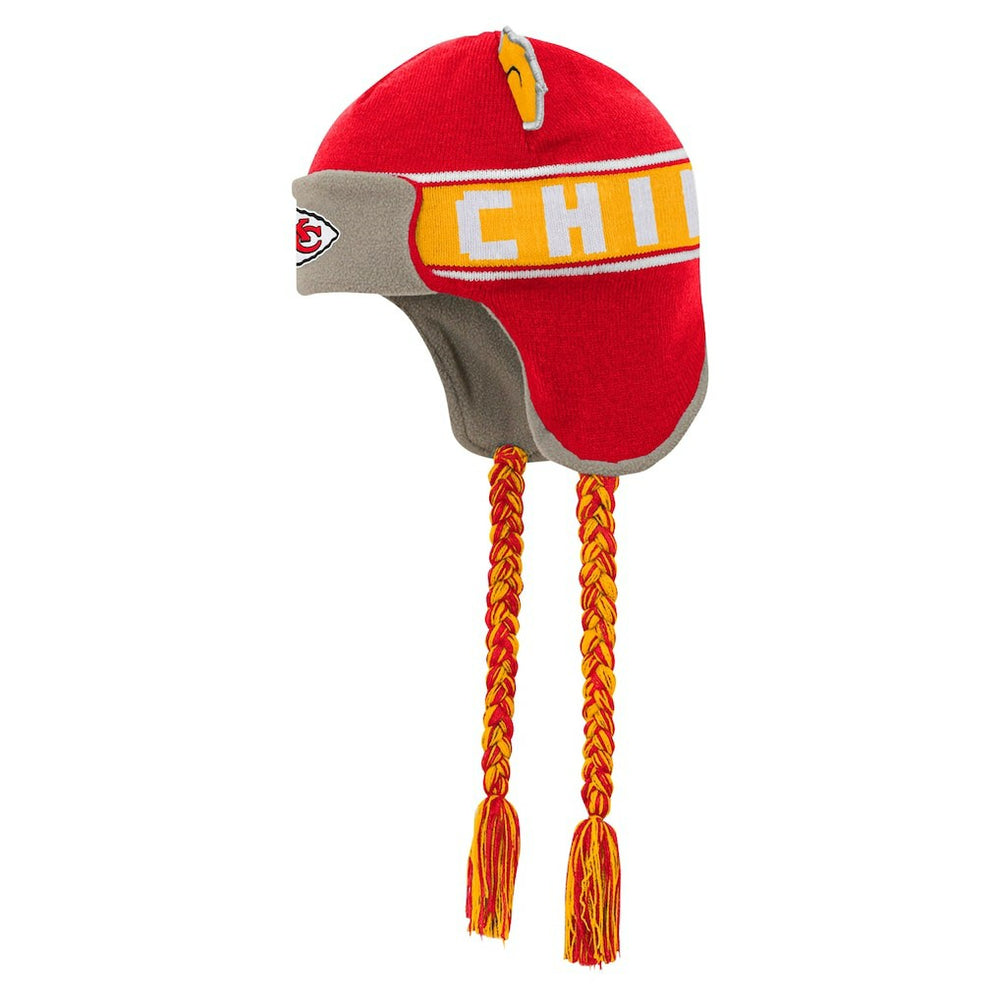 Kansas City Chiefs Youth Wordmark Ears Trooper Knit Hat - Red Hats