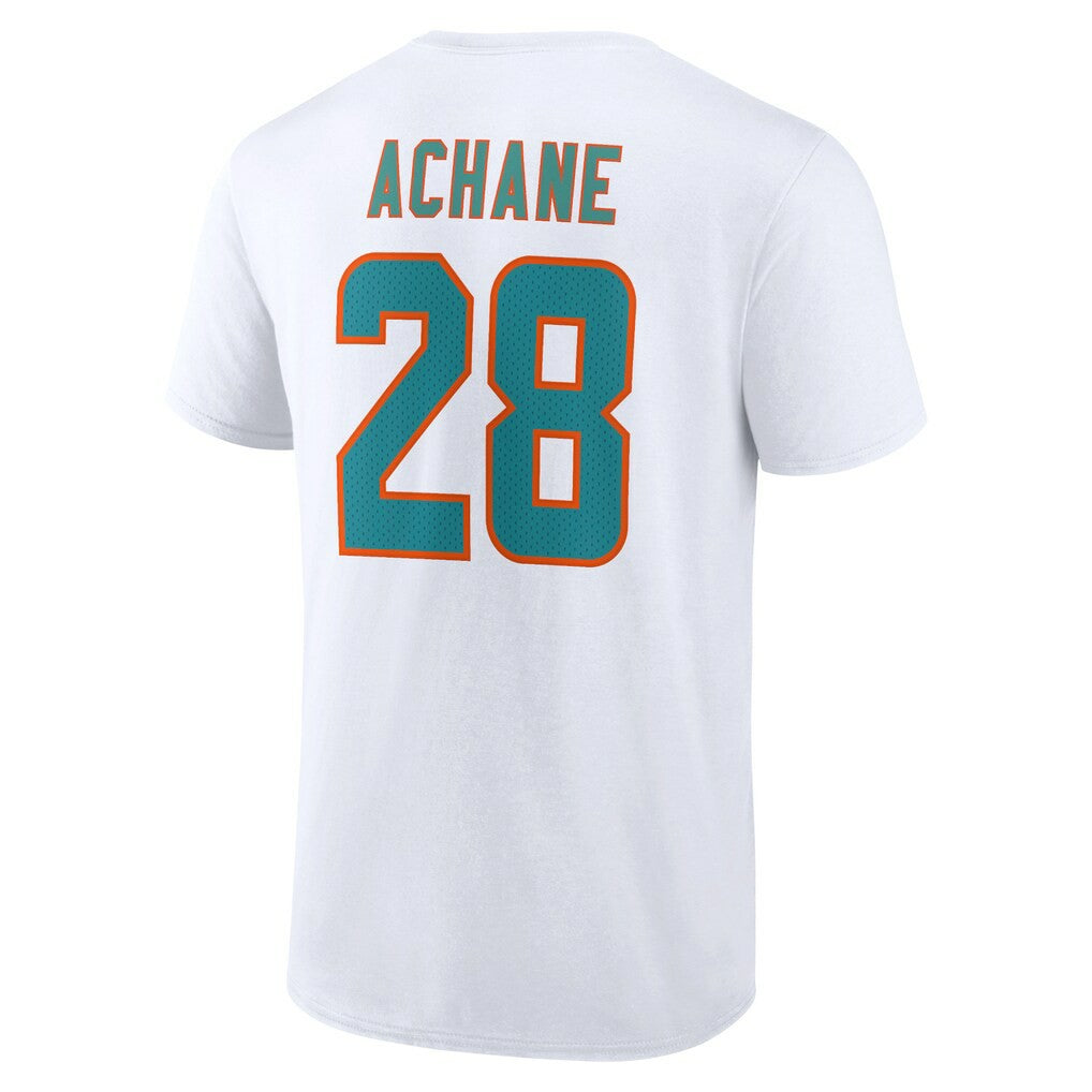 De’Von Achane Miami Dolphins Icon Player Name & Number T-Shirt - White T-shirts