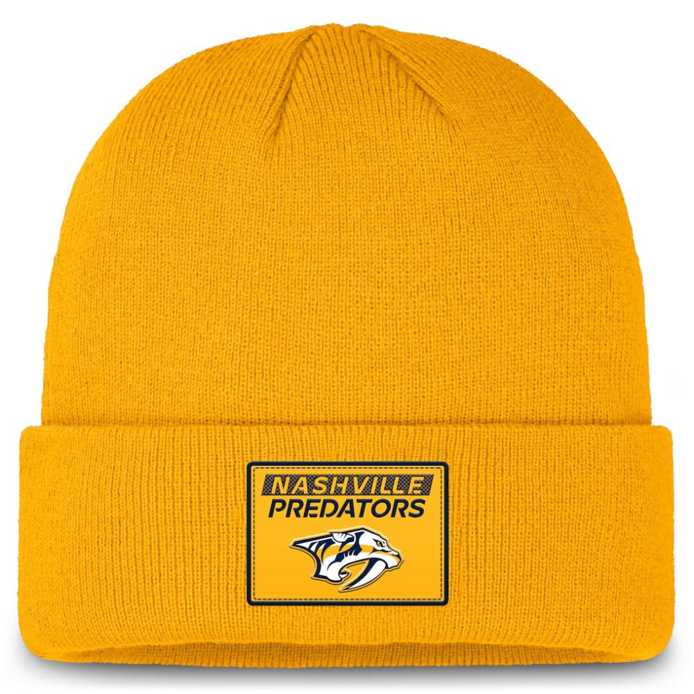 Nashville Predators Fanatics Authentic Pro Cuffed Knit Hat - Gold | US 200897456