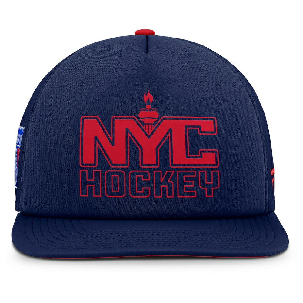 New York Rangers Fanatics Authentic Pro Hometown Rink Foam Trucker Snapback Hat - Navy/Red | US 200897546