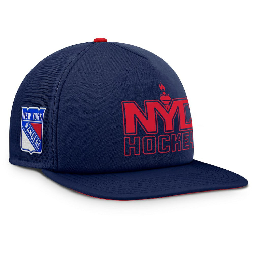 New York Rangers Fanatics Authentic Pro Hometown Rink Foam Trucker Snapback Hat - Navy/Red | US 200897546